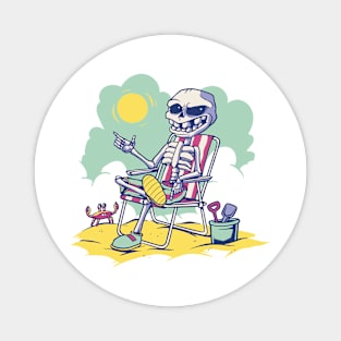 Skeleton Summer Vibes Beach Life Magnet